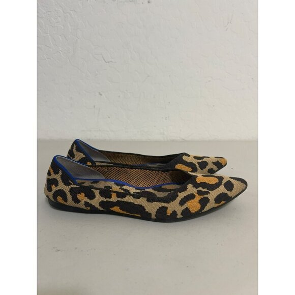 Rothy's Pointed Toe Flats Large Leopard Print Sz 9 - Picture 6 of 8